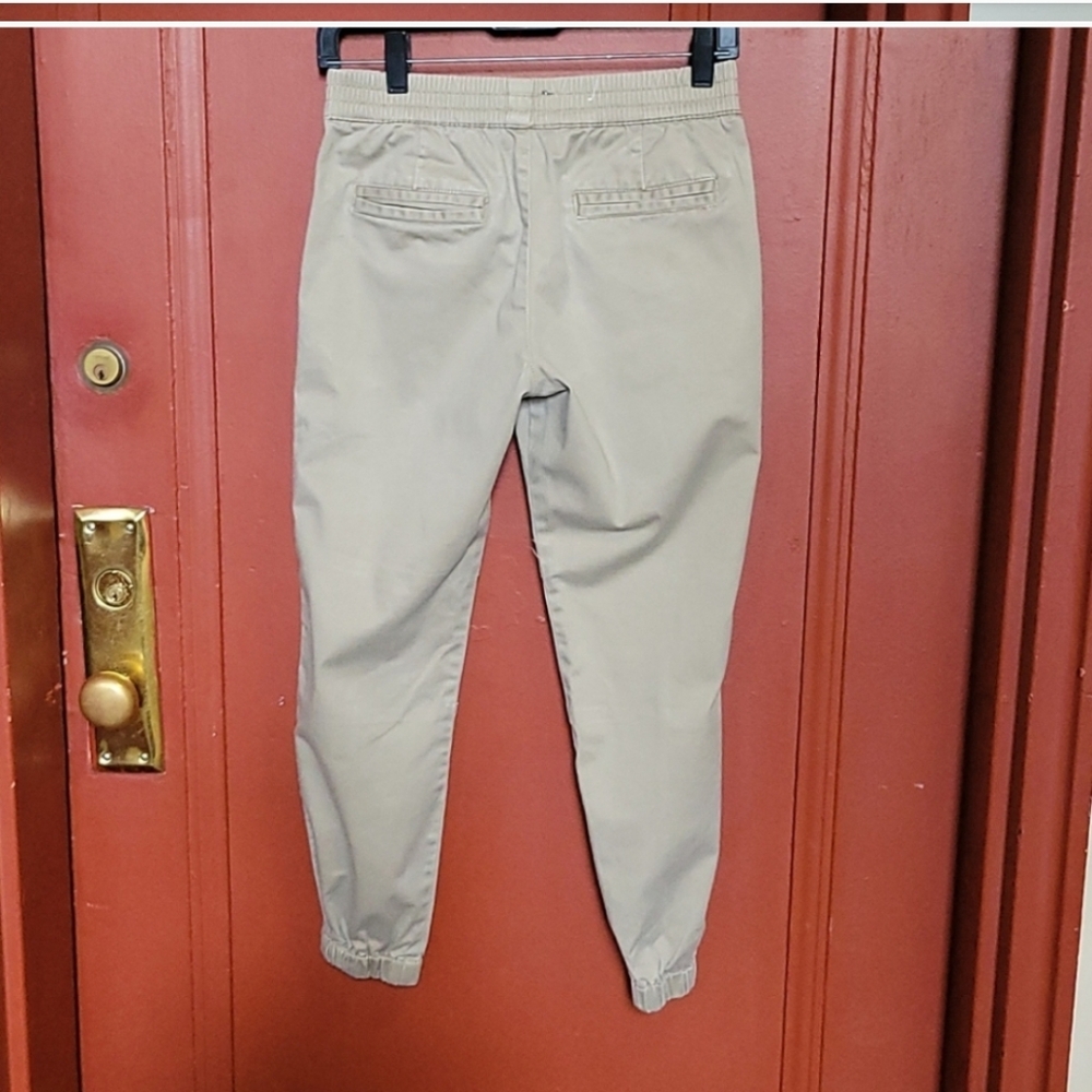 Univibe Stylish Khaki Pants with Elastic Waistband- Drawstring Closure Size M